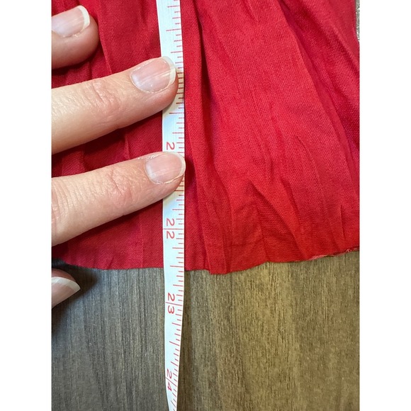 Vampire Red Tie Waist Blouse XXS Fairycore Indie Whimsigoth Peasant Whimsical - Picture 6 of 6